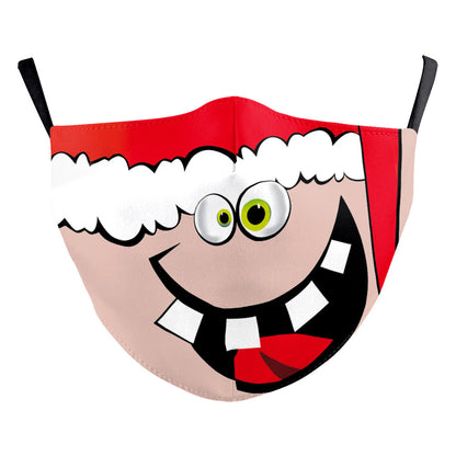 Double-Layer Christmas Mask with Funny Digital Print – Festive Dust Protection