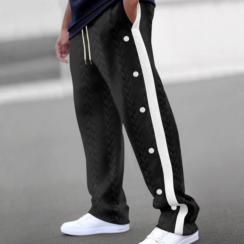 Men's Fashionable Jacquard Button Casual Pants