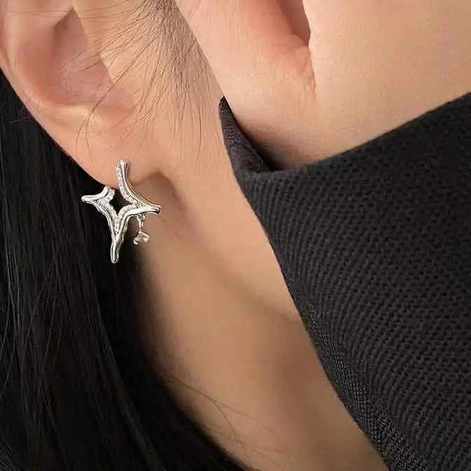 Asterism Rhinestone Earrings with sparkling rhinestones
