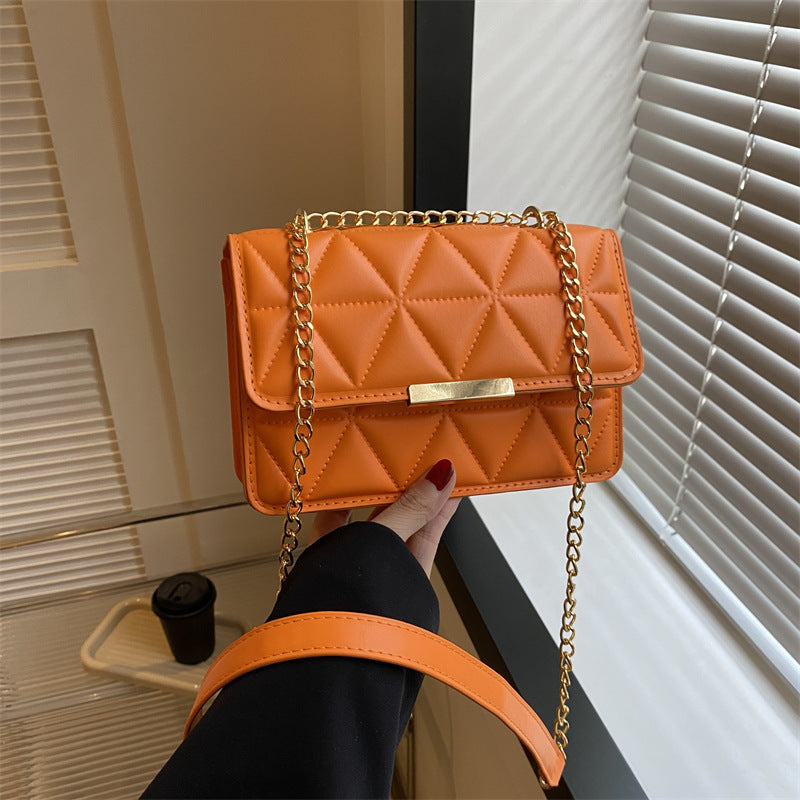 Women's Casual Retro Messenger Bag Orange Aspect Front Hand Held