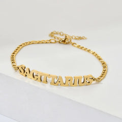 Gold Sagittarius zodiac charm bracelet