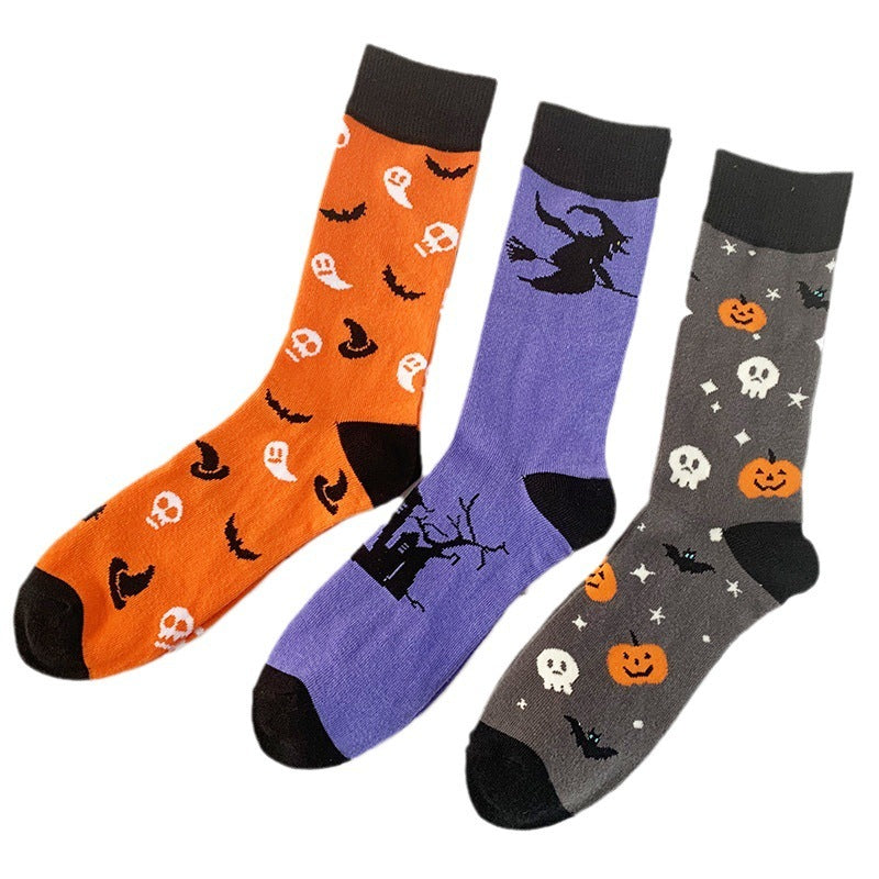 Halloween Bat Print Socks – Fun and Festive Cotton Socks for Spooky Style