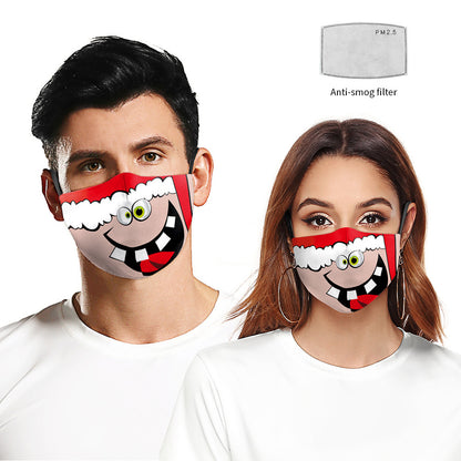 Double-Layer Christmas Mask with Funny Digital Print – Festive Dust Protection