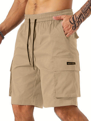 Men's Classic Cargo Shorts with Adjustable Drawstring Waist