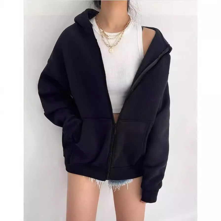 Women's Zipper Hooded Cardigan Coat