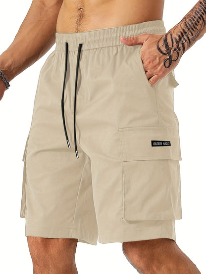 Men's Classic Cargo Shorts with Adjustable Drawstring Waist