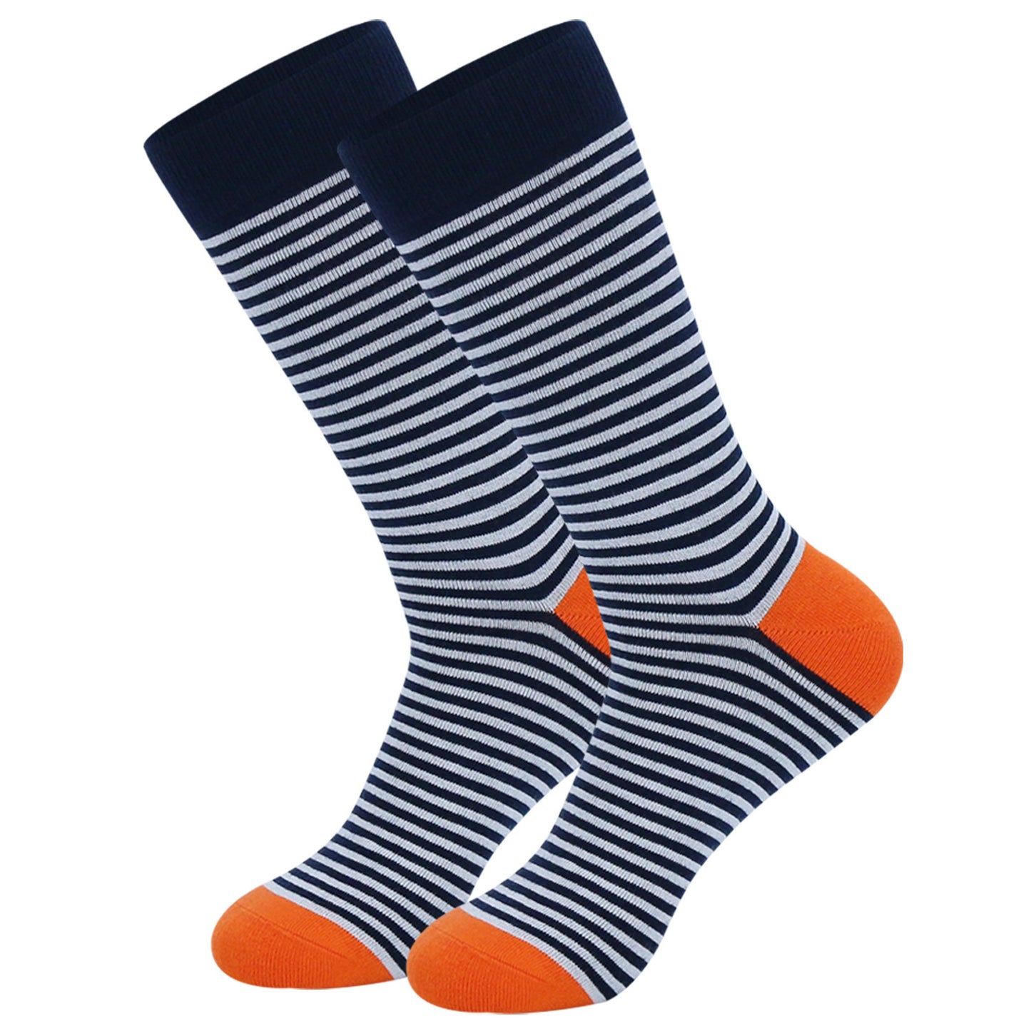 Red and Grey Striped Dress Socks with Blue Accents – Comfortable and Stylish