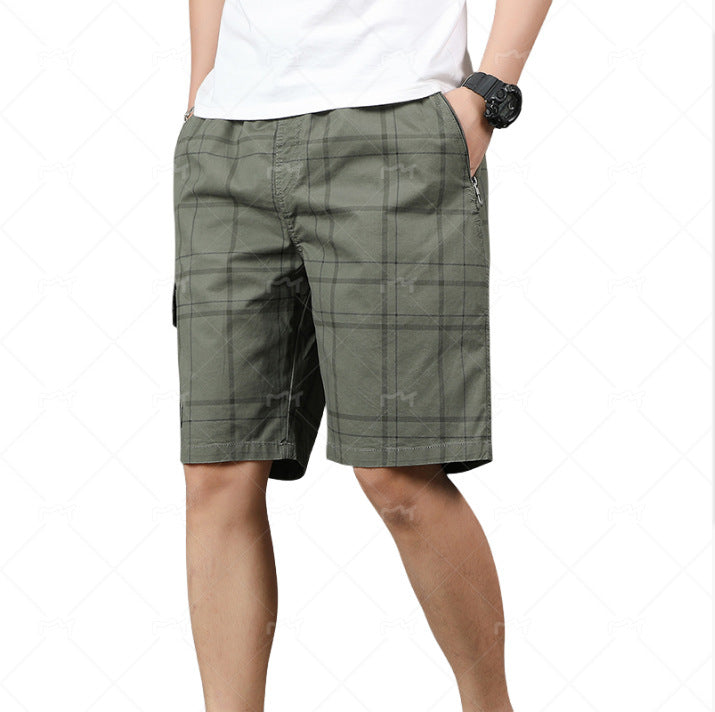 Men's Plaid Cargo Shorts with Pockets – Comfortable and Casual