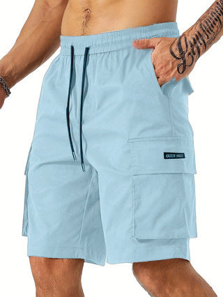 Men's Classic Cargo Shorts with Adjustable Drawstring Waist