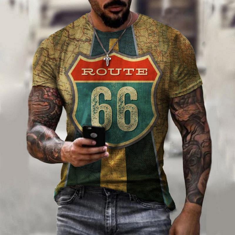 Men's Vintage Route 66 Graphic T-Shirt - Classic and Comfortable