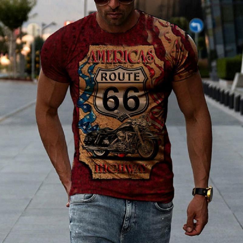 Men's Vintage Route 66 Graphic T-Shirt - Classic and Comfortable