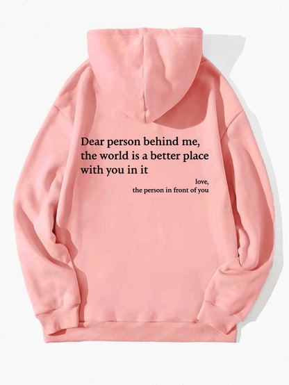 Inspirational quote hoodie in pink colour