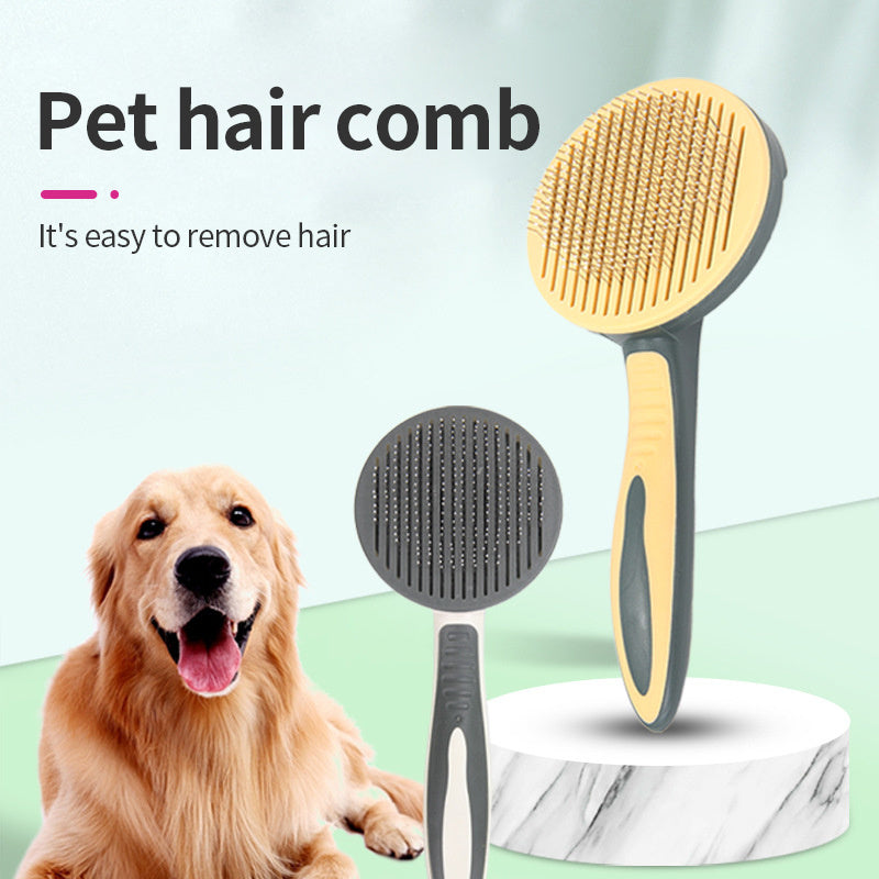 Self Cleaning Pet Hair Brush showing ergonomic handle