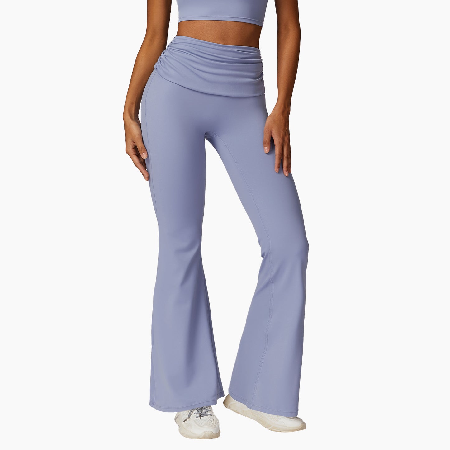 Quick-dry hip-raising yoga pants, nude feel, casual wide-leg style.