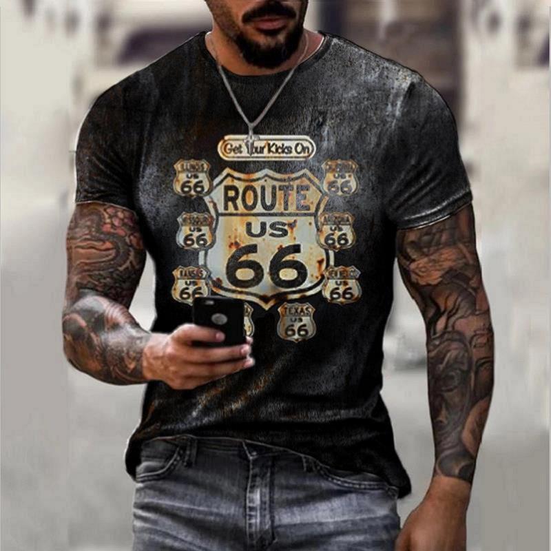 Men's Vintage Route 66 Graphic T-Shirt - Classic and Comfortable