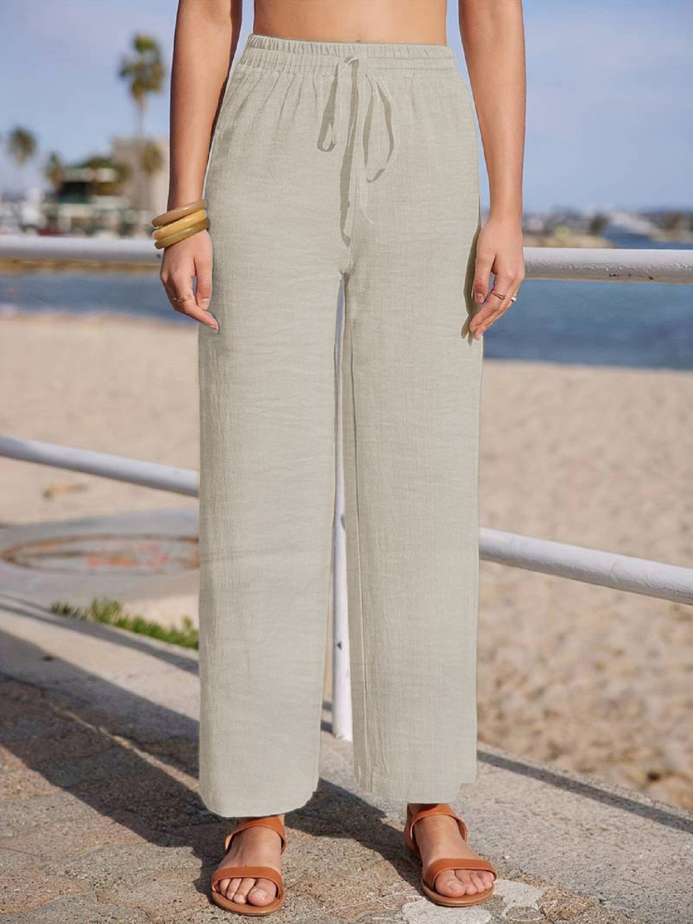 Women's Casual Cotton And Linen Pants