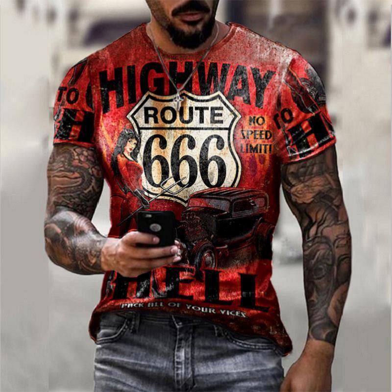 Men's Vintage Route 66 Graphic T-Shirt - Classic and Comfortable