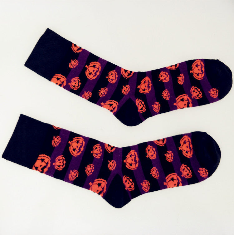 Halloween Bat Print Socks – Fun and Festive Cotton Socks for Spooky Style