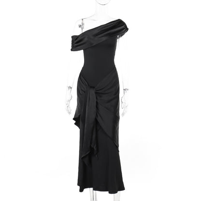 Fashionable Elegant Slim-fit Off-shoulder Long Dress