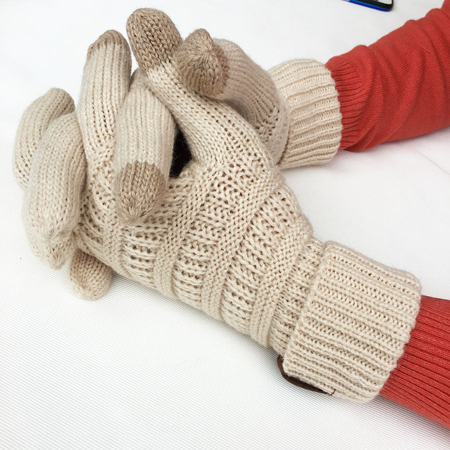 European And American Wool Knitted Touch Screen Gloves