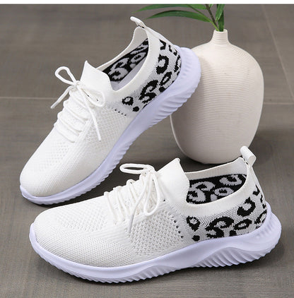 Stylish Leopard Print Lace Up Shoes