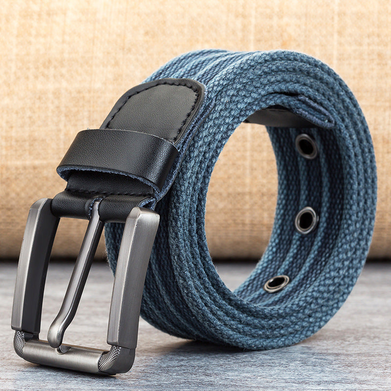 Men's Pin Buckle Polyester Woven Pants Canvas Belt