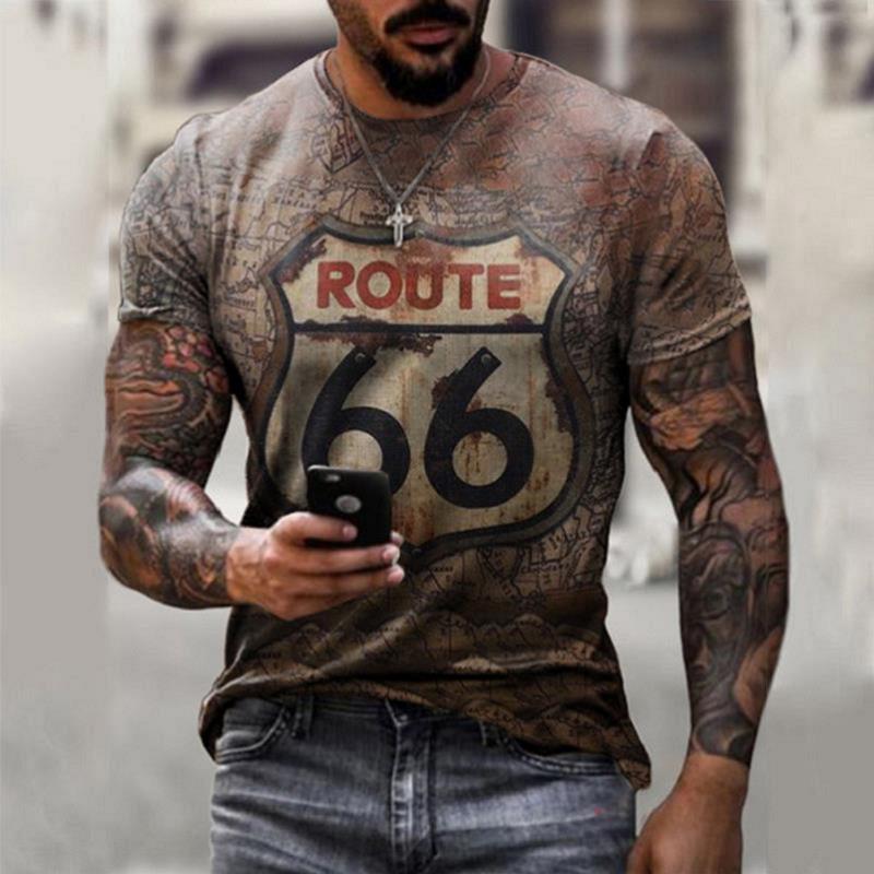 Men's Vintage Route 66 Graphic T-Shirt - Classic and Comfortable