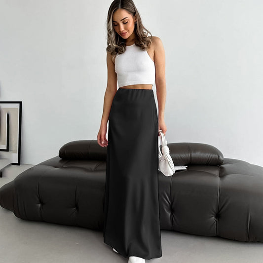 Women's Versatile Simple And Slim Fitting Long Skirt