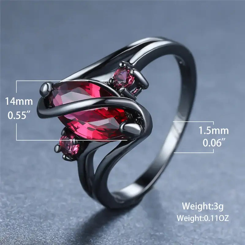 Red crystal ring Specs